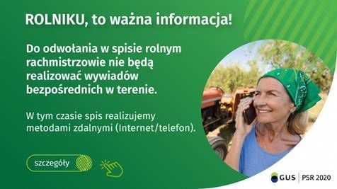 Komunikat Dyrektora Centralnego Biura Spisowego w sprawie wywiadów bezpośrednich w Powszechnym Spisie Rolnym 2020 r.
