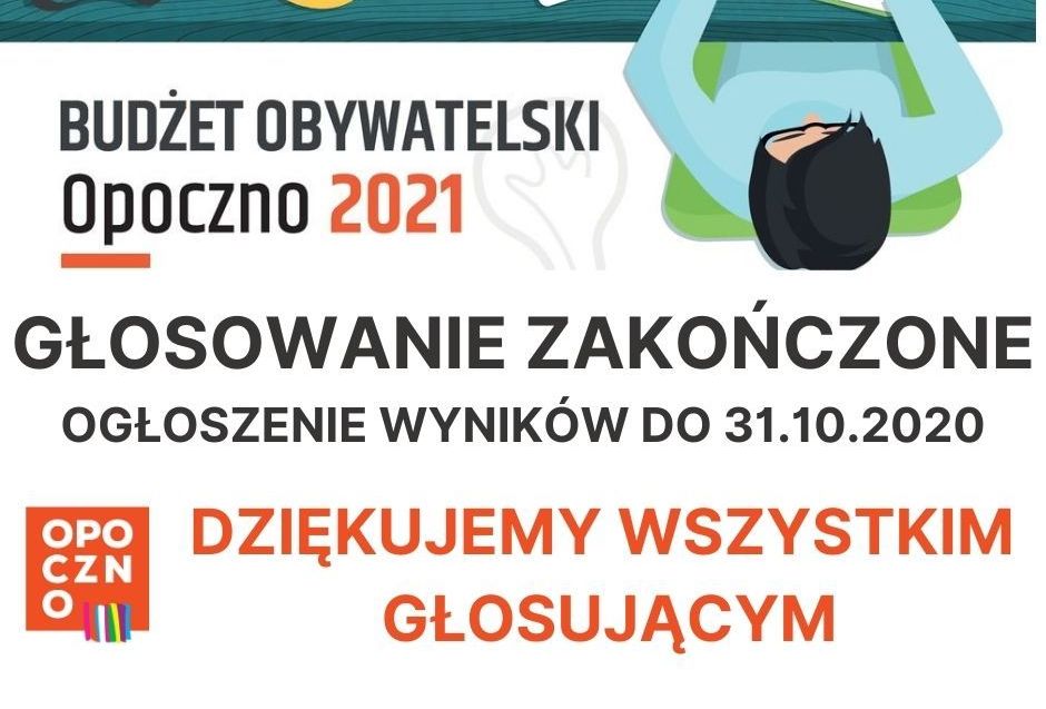 Zakończenie głosowania w ramach budżetu obywatelskiego