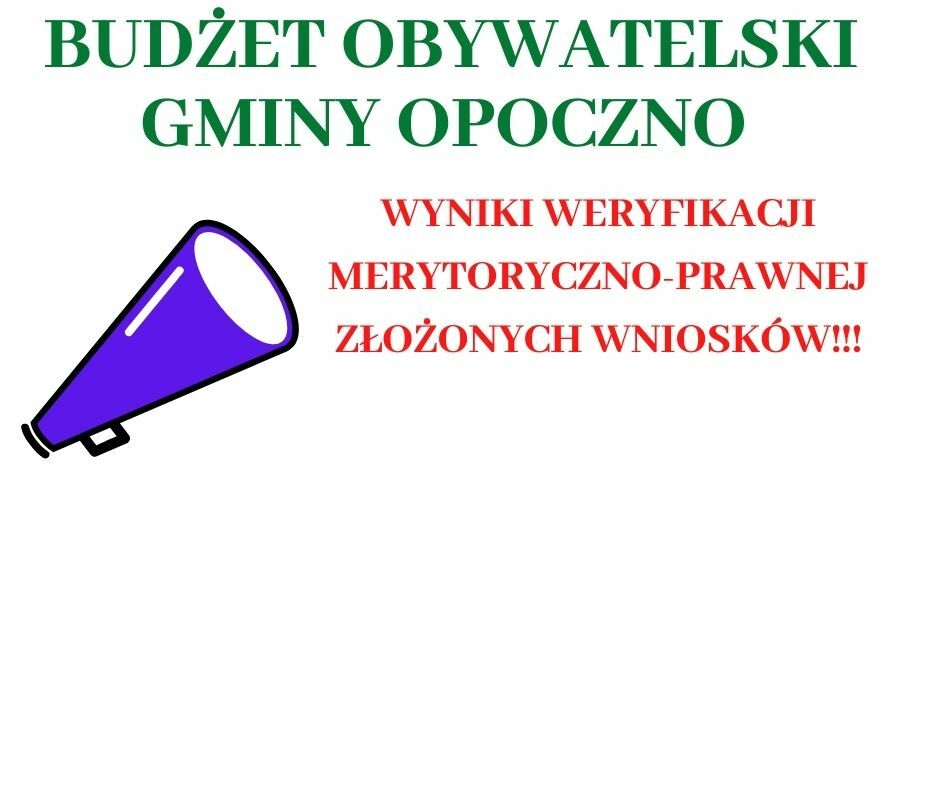 Znamy wyniki oceny merytoryczno-prawnej oceny wniosków złożonych do Budżetu Obywatelskiego Gminy Opoczno