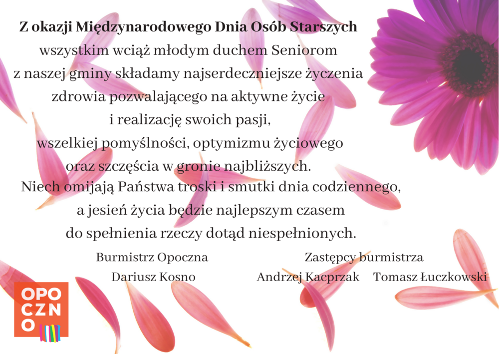 Życzenia z okazji Międzynarodowego Dnia Osób Starszych