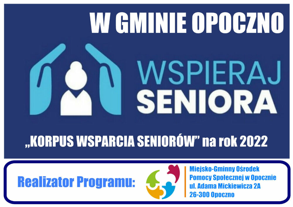 Program „KORPUS WSPARCIA SENIORÓW” na rok 2022.