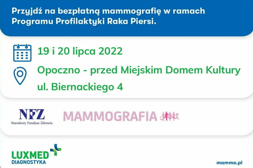 Bezpłatne badania mammograficzne