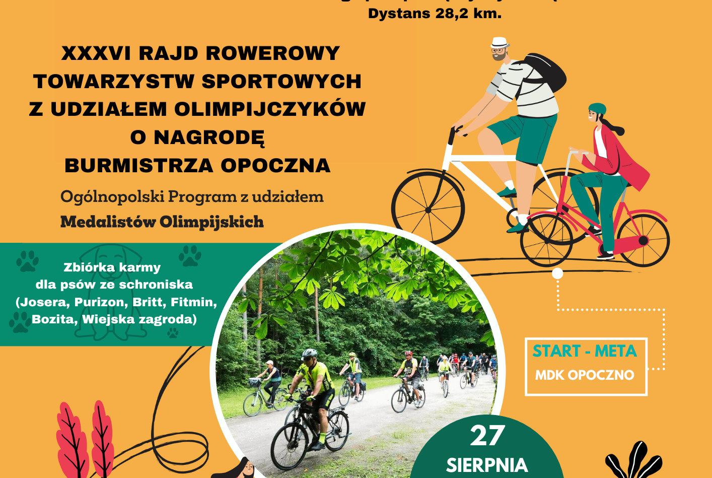 XXXVI RAJD ROWEROWY
TOWARZYSTW SPORTOWYCH
Z UDZIAŁEM OLIMPIJCZYKÓW
O NAGRODĘ
BURMISTRZA OPOCZNA