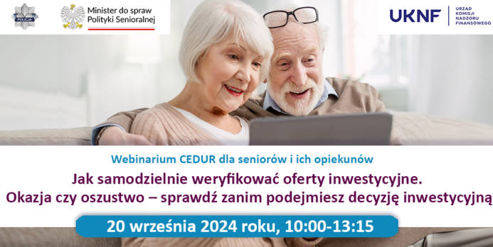 WEBINARIUM DLA SENIORÓW I ICH OPIEKUNÓW