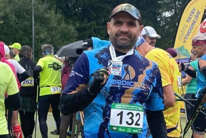 Robert Szulc na Nordic Walking World Cup in Strbskie Pleso.