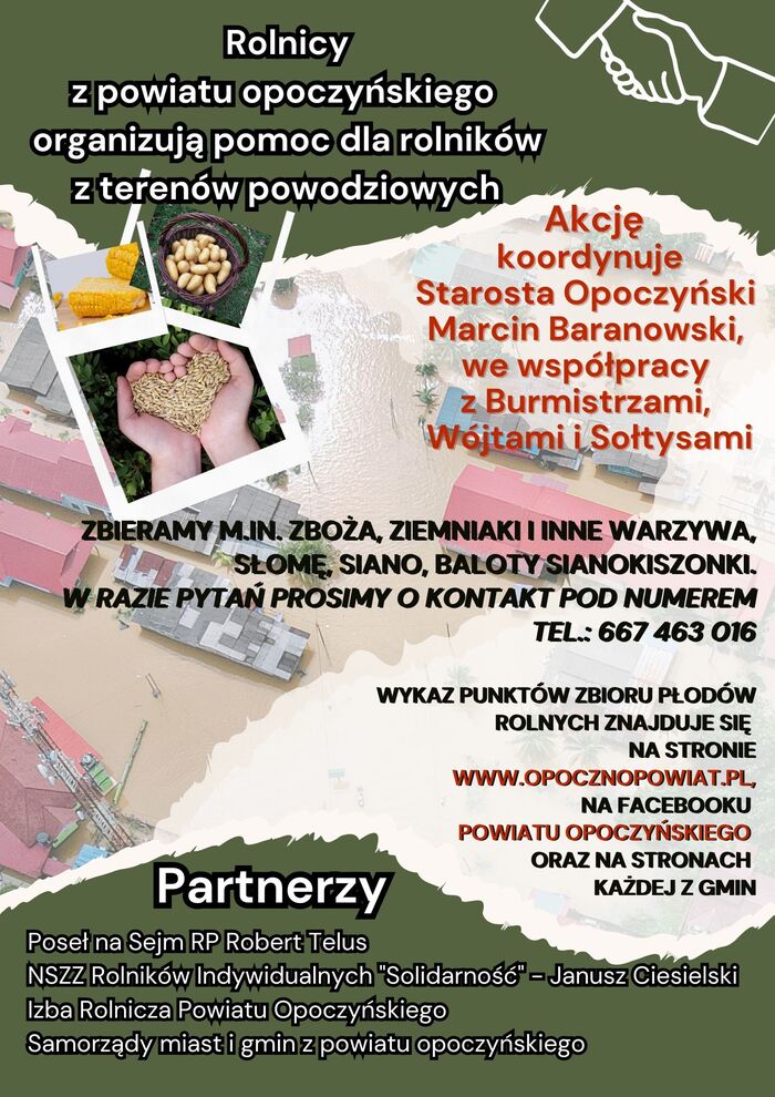 Rolnicy z powiatu opoczyńskiego organizują pomoc dla rolników z terenów powodziowych 2024