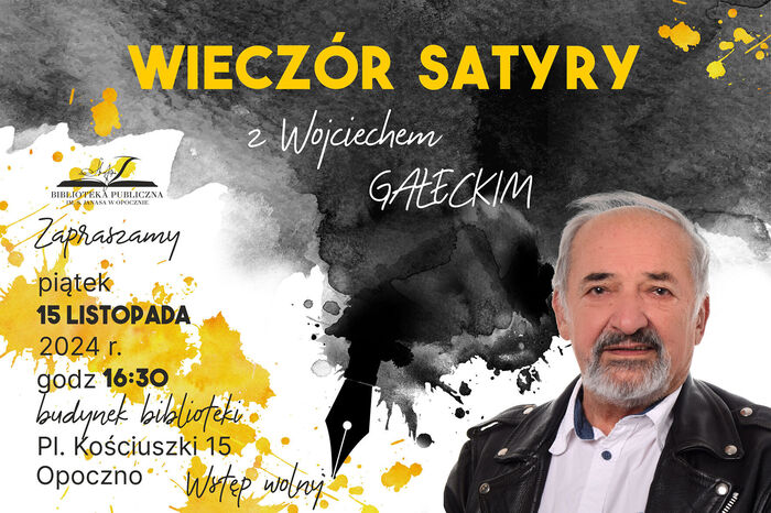 Wieczór satyry z Wojciechem Gałeckim w Bibliotece Publicznej im. Stefana Janasa w Opocznie