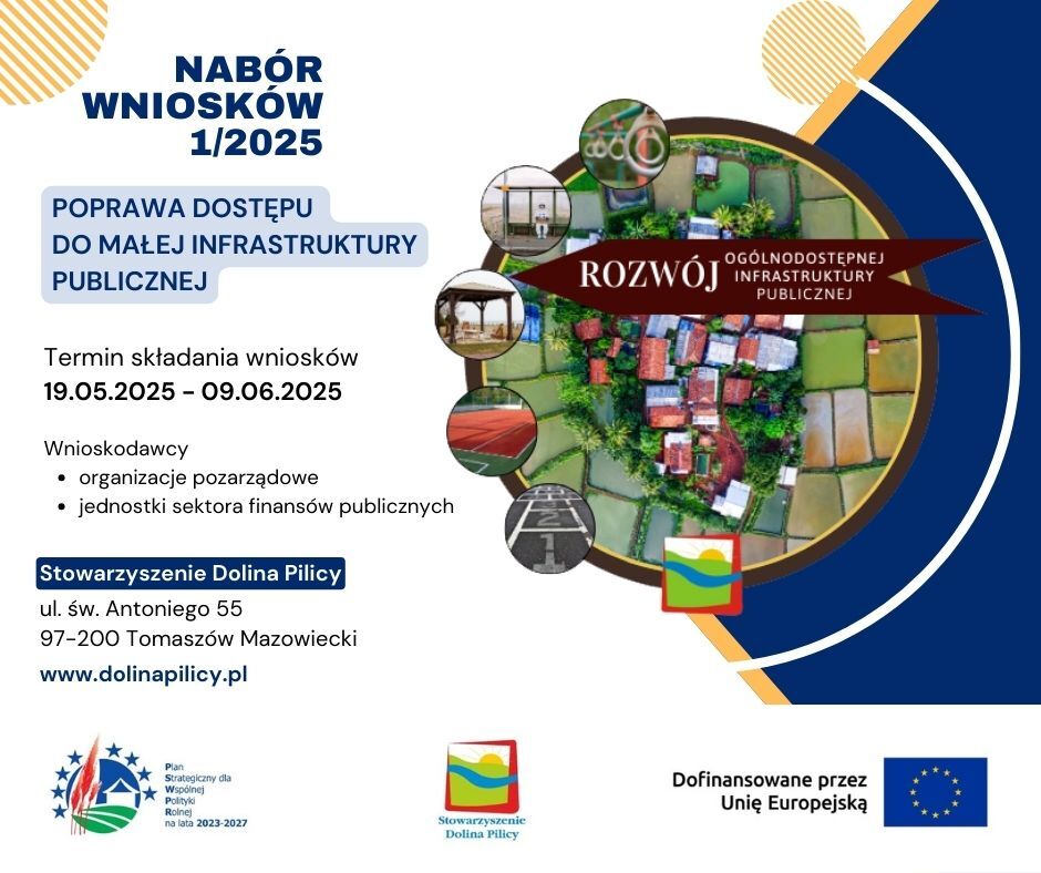 Nabór wniosków o przyznanie pomocy w ramach wsparcia nr 1/2025 – Poprawa dostępu do małej infrastruktury publicznej