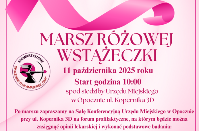Marsz Różowej Wstążeczki w Opocznie – 11 października 2025