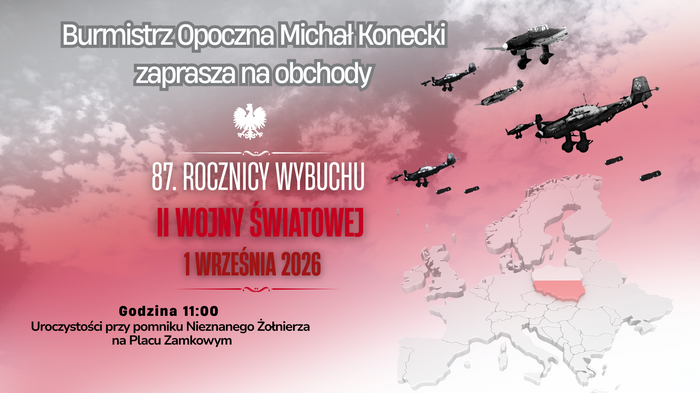 Zaproszenie na  obchody 87. rocznica wybuchu II Wojny Światowej