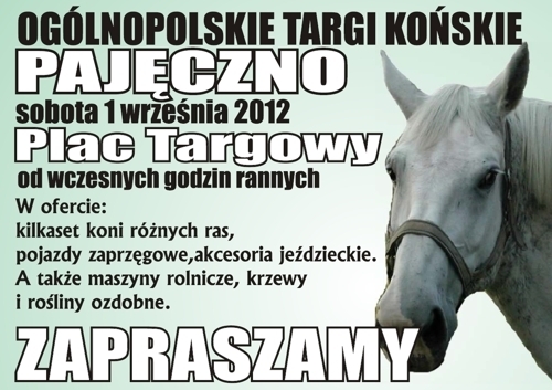 1 WRZEŚNIA – OGÓLNOPOLSKIE TARGI KOŃSKIE