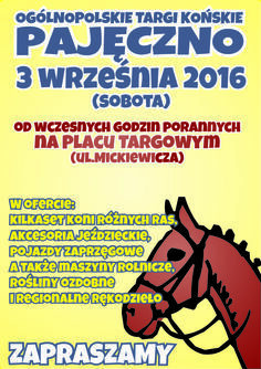 Ogólnopolskie Targi Końskie – Pajęczno 2016 – edycja jesienna