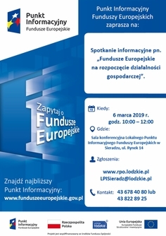 Spotkanie informacyjne „Fundusze Europejskie na rozpoczęcie działalności gospodarczej”