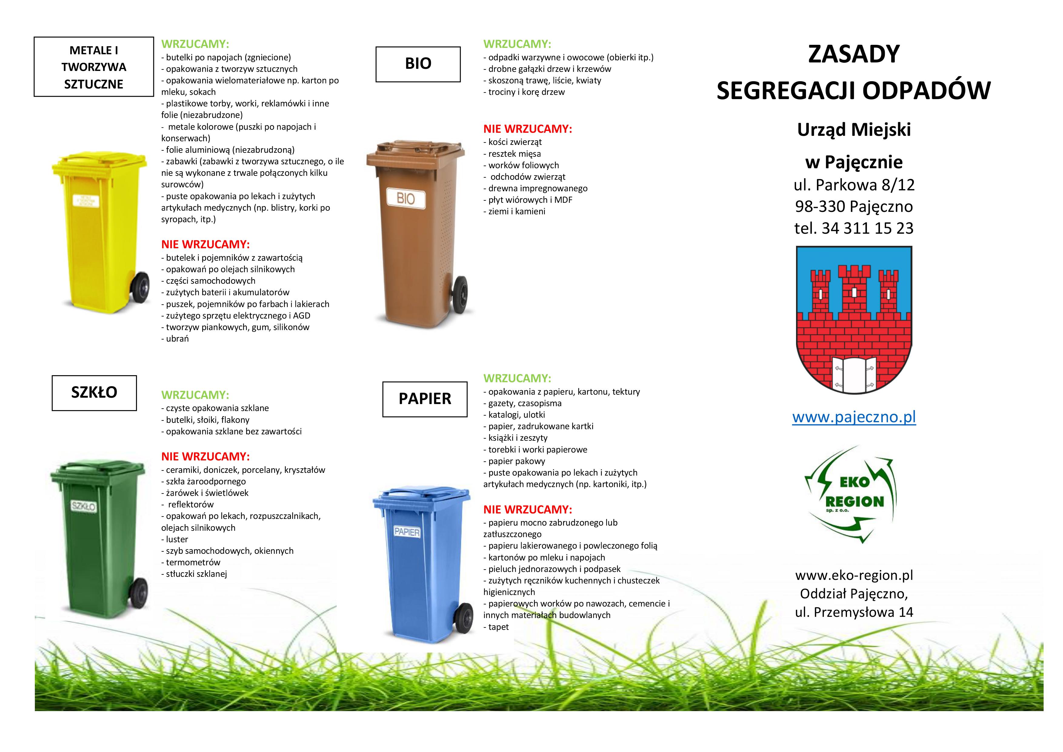 KOMUNIKAT! Oklejanie pojemników na odpady 10.09.2019 r. i 24.09.2019 r.