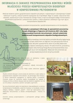 Informacja o zamiarze przeprowadzania kontroli wśród właścicieli posesji kompostujących bioodpady w kompostowniku przydomowym