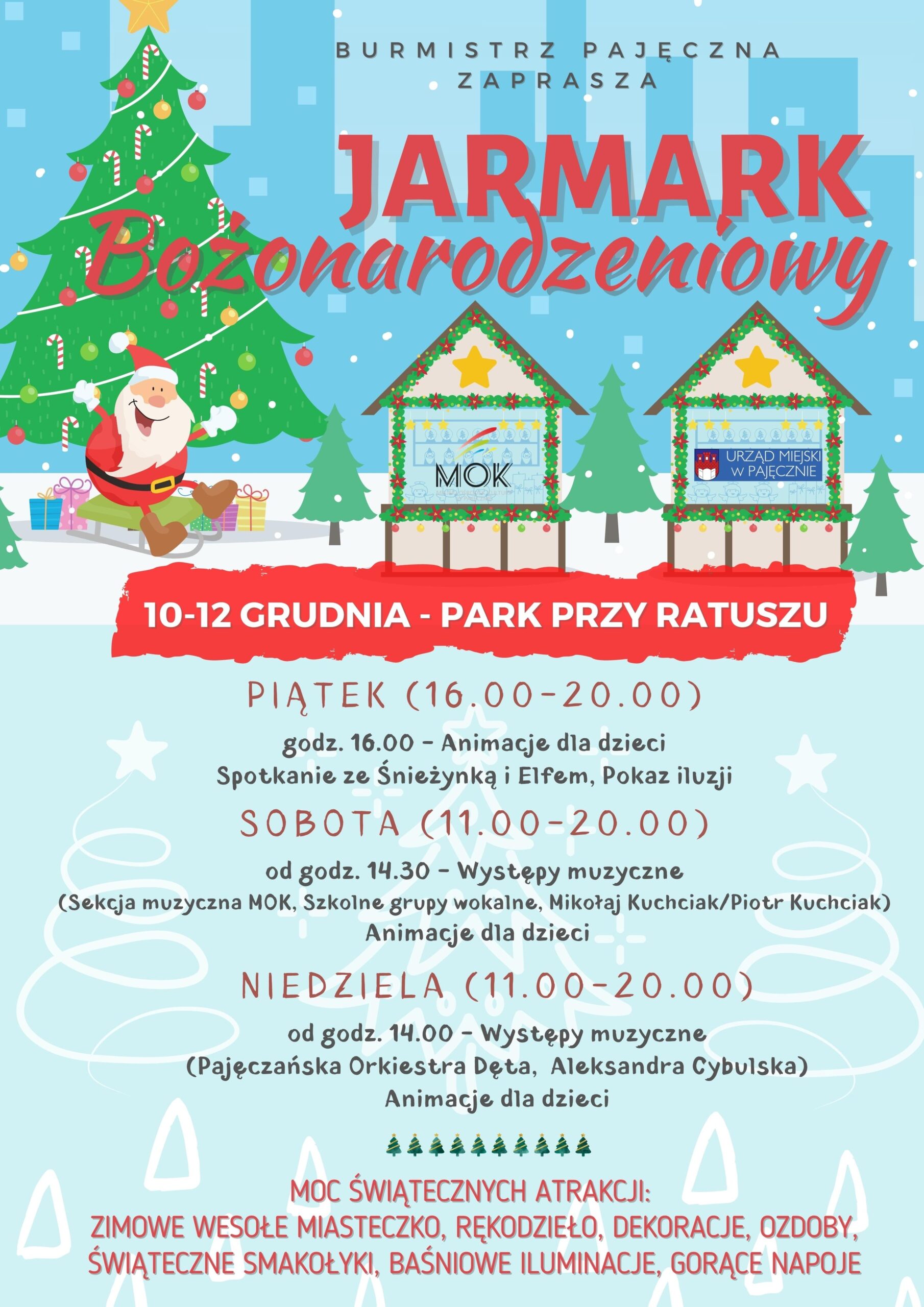 Burmistrz Pajęczna zaprasza na Jarmark Bożonarodzeniowy 2021
