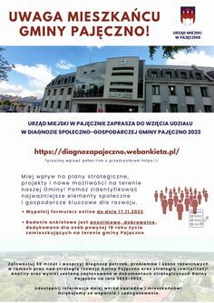 Zaproszenie do udziału w diagnozie społeczno-gospodarczej Gminy Pajęczno 2023