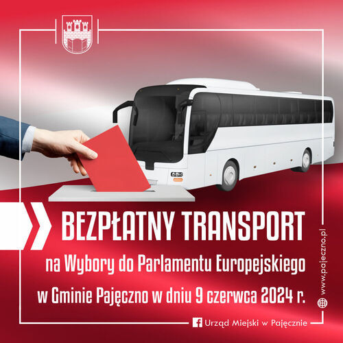 Bezpłatny transport na wybory do Parlamentu Europejskiego w dniu 09.06.2024 r. w Gminie Pajęczno