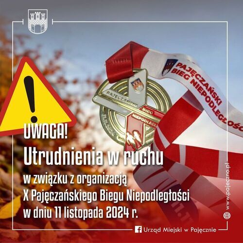 X Pajęczański Bieg Niepodległości - utrudnienia w ruchu