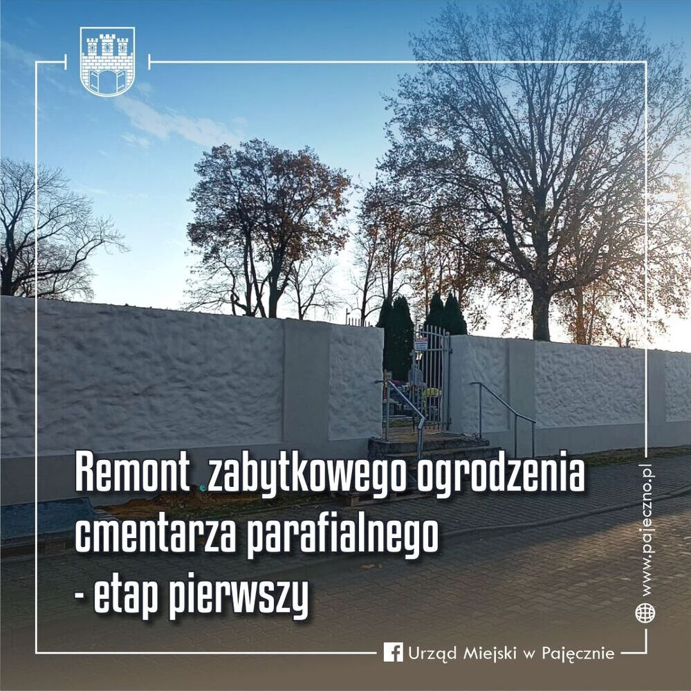 Remont zabytkowego ogrodzenia cmentarza parafialnego - etap pierwszy