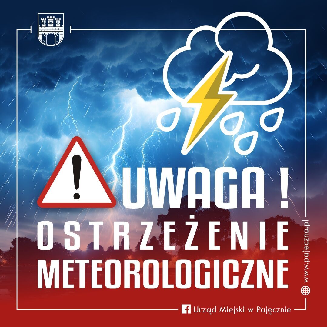 Ostrzeżenie meteorologiczne - BURZE I INTENSYWNE OPADY DESZCZU