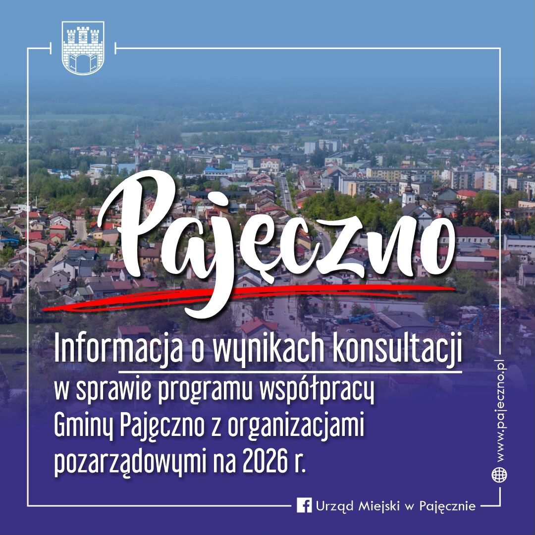 Informacja o wynikach konsultacji w sprawie Programu współpracy Gminy i Miasta Pajęczno z organizacjami pozarządowymi na rok 2026