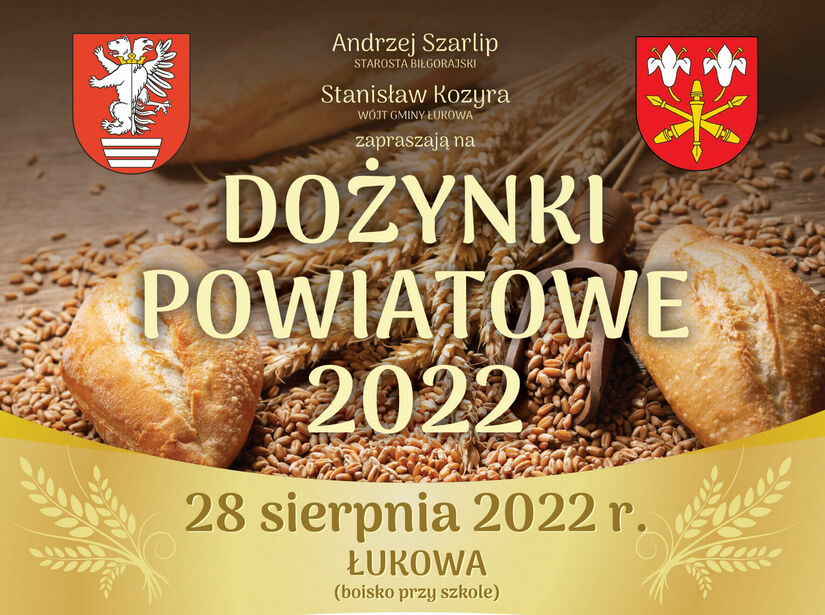 Plakat informujący o dożynkach powiatowych