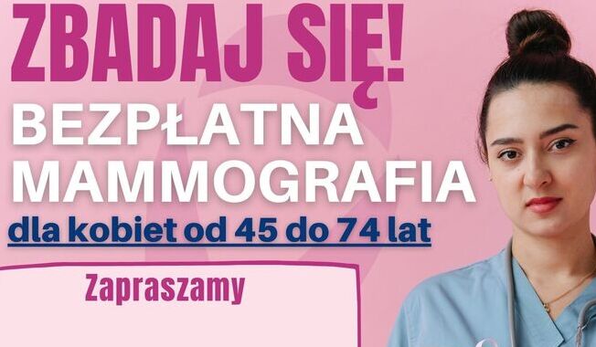 Informacja o bezpłatnej mammografii