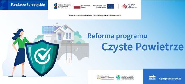 Plakat informacja o reformie programu Czyste Powietrze