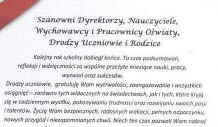 list gratulacyjny