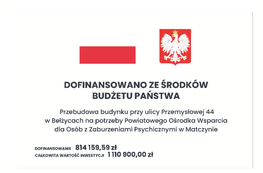 Tablica dofinansowanie ze środków Budżetu Państwa