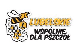 pszczoła i napis lubelskie wspólnie dla pszczół