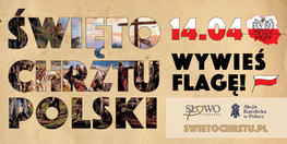 napis swięto chrztu polski - wywieś flagę 14.04