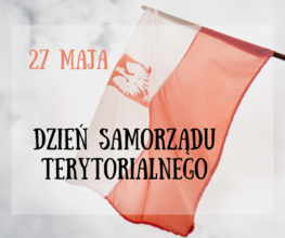 polska flaga i napis 27 maja dzień samorządu terytorialnego