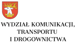 herb i napis wydział komunikacji, transportu i drogownictwa 