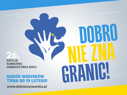 plakat z napisem dobro nie zna granic 