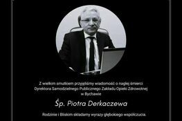 Zdjęcie czarno-białe mężczyzny w średnim wieku noszącego okulary, z krótkimi siwymi włosami. Pod nim kondolencje i daty życia.