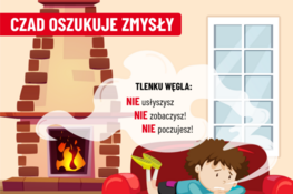 Infografika czad oszukuje zmysły tlenku węgla nie usłyszysz nie zobaczysz nie poczujesz tlenek węgla to bardzo trujący gaz