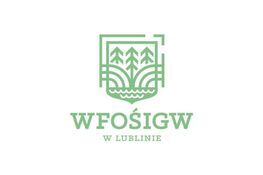 Zielone logo przedstawia stylizowane drzewa i fale w kształcie tarczy. Poniżej znajduje się napis "WFOŚiGW w Lublinie".