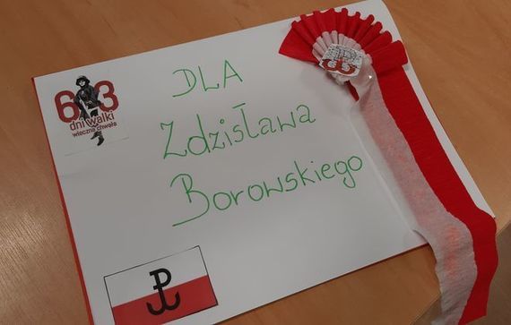 Kartka z napisem Dla Zdzisława Borowskiego