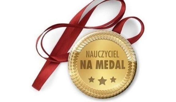 Medal graficzny z napiszem Nauczyciel na medal