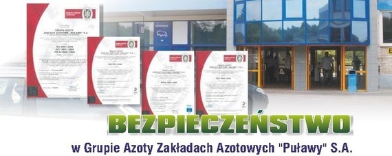 Informacja na temat środków bezpieczeństwa i sposobu postępowania w przypadku wystąpienia awarii przemysłowych. 