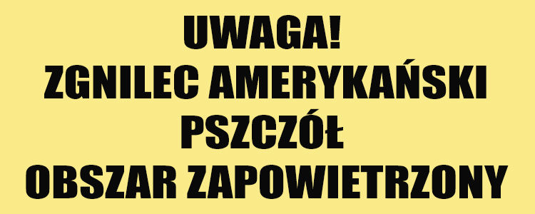 UWAGA! ZGNILEC AMERYKAŃSKI PSZCZÓŁ OBSZAR ZAPOWIETRZONY