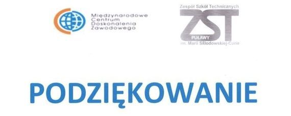 Podziękowanie od MCDZ i ZST w Puławach dla puławskiego Starostwa