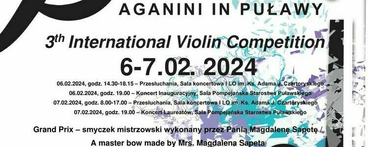 Koncerty III Międzynarodowego Konkursu "Paganini w Puławach"