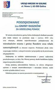 Podziękowanie z Goliny