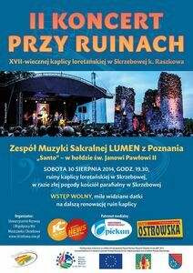 Zaproszenie na koncert przy ruinach w Skrzebowej