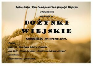 Zapraszamy na Dożynki Wiejskie do Grudzielca