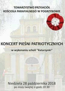 Zapraszamy na koncert pieśni patriotycznych do Pogrzybowa