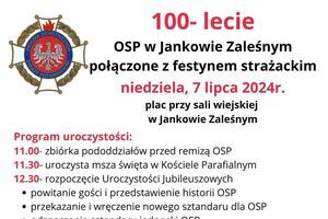 Zaproszenie na 100-lecie OSP Janków Zaleśny